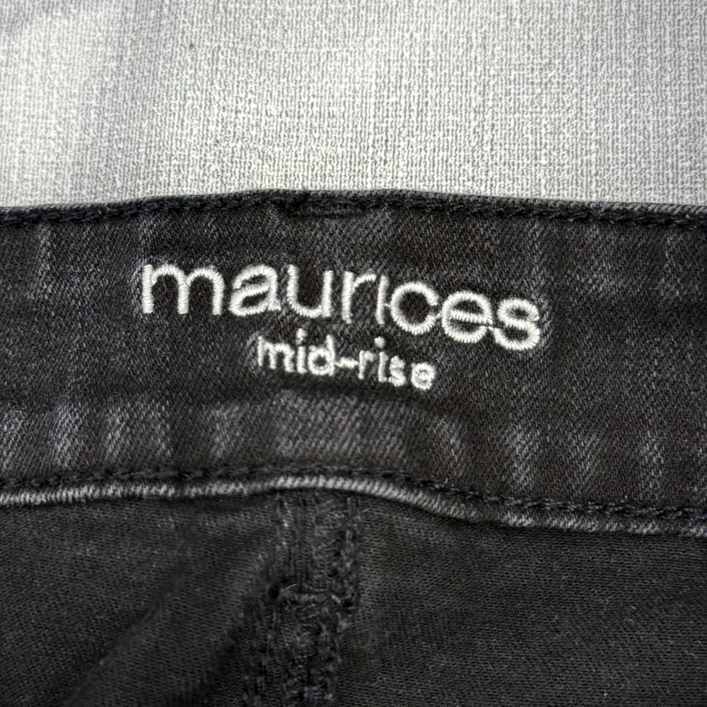 Maurices Mid Rise Skinny Jeans Black Stretch Size L - Picture 4 of 9